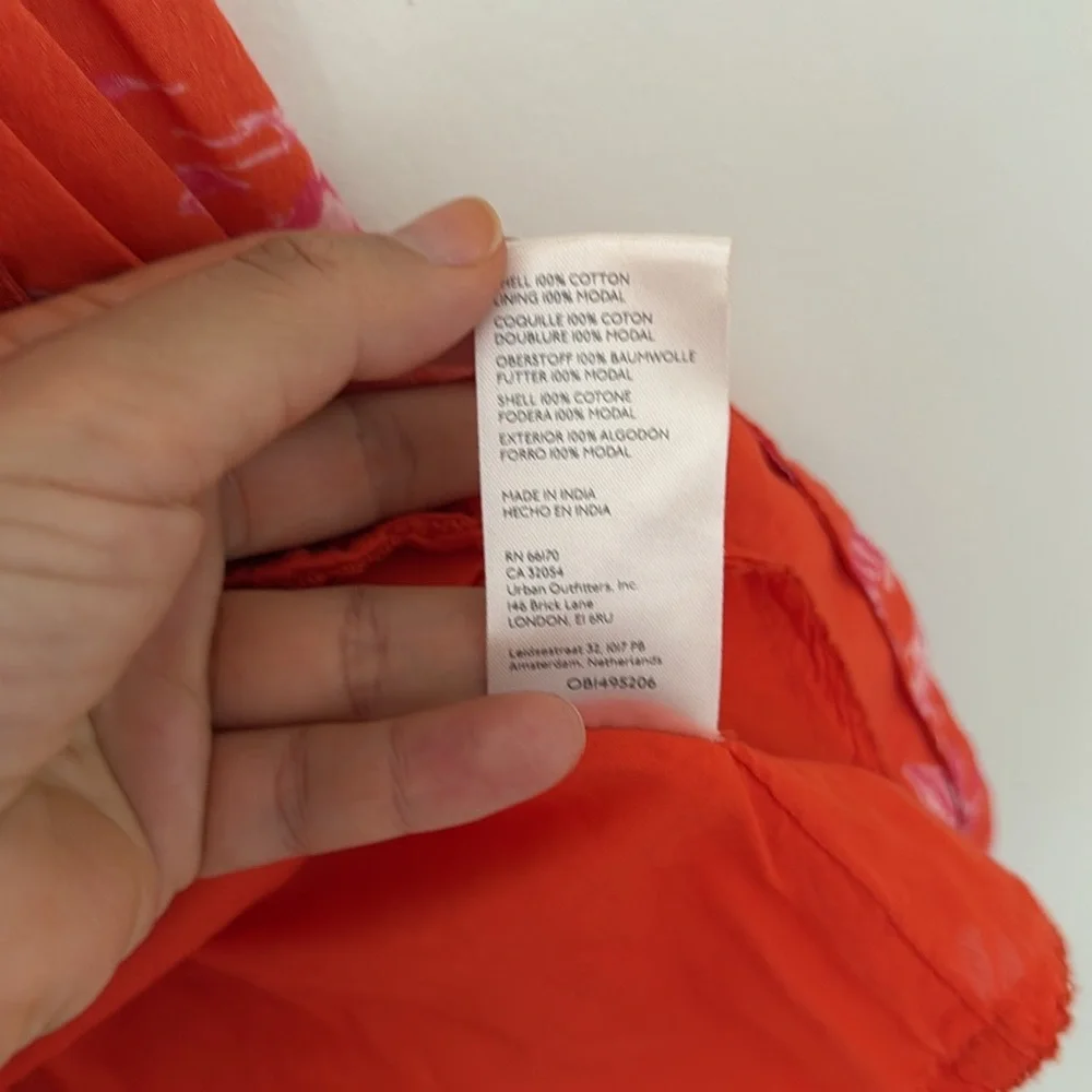 ANTHROPOLOGIE Maeve‎ Mainely Lobster Wrap Dress Vibrant Orange Red lobster S
